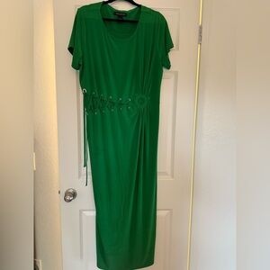 ASHLEY STEWART GREEN DETAILED DRESS